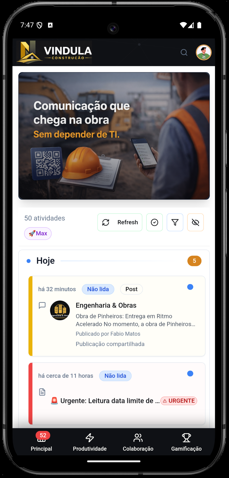 Mobile screen for construction